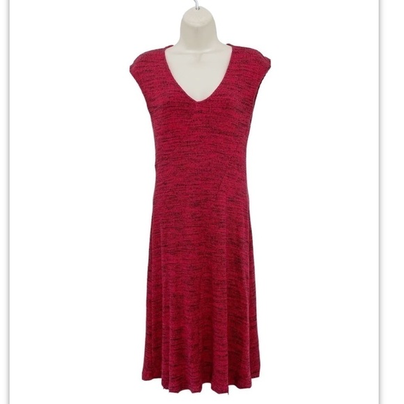 Maeve for Anthropologie Woman's Sz S "Arete" Red Ribbed Knit Midi Dress - Picture 2 of 6